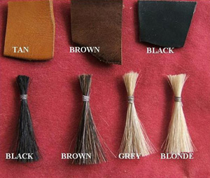 Colour Swatches of the real horse hair used on Tetbury Rocking Horses